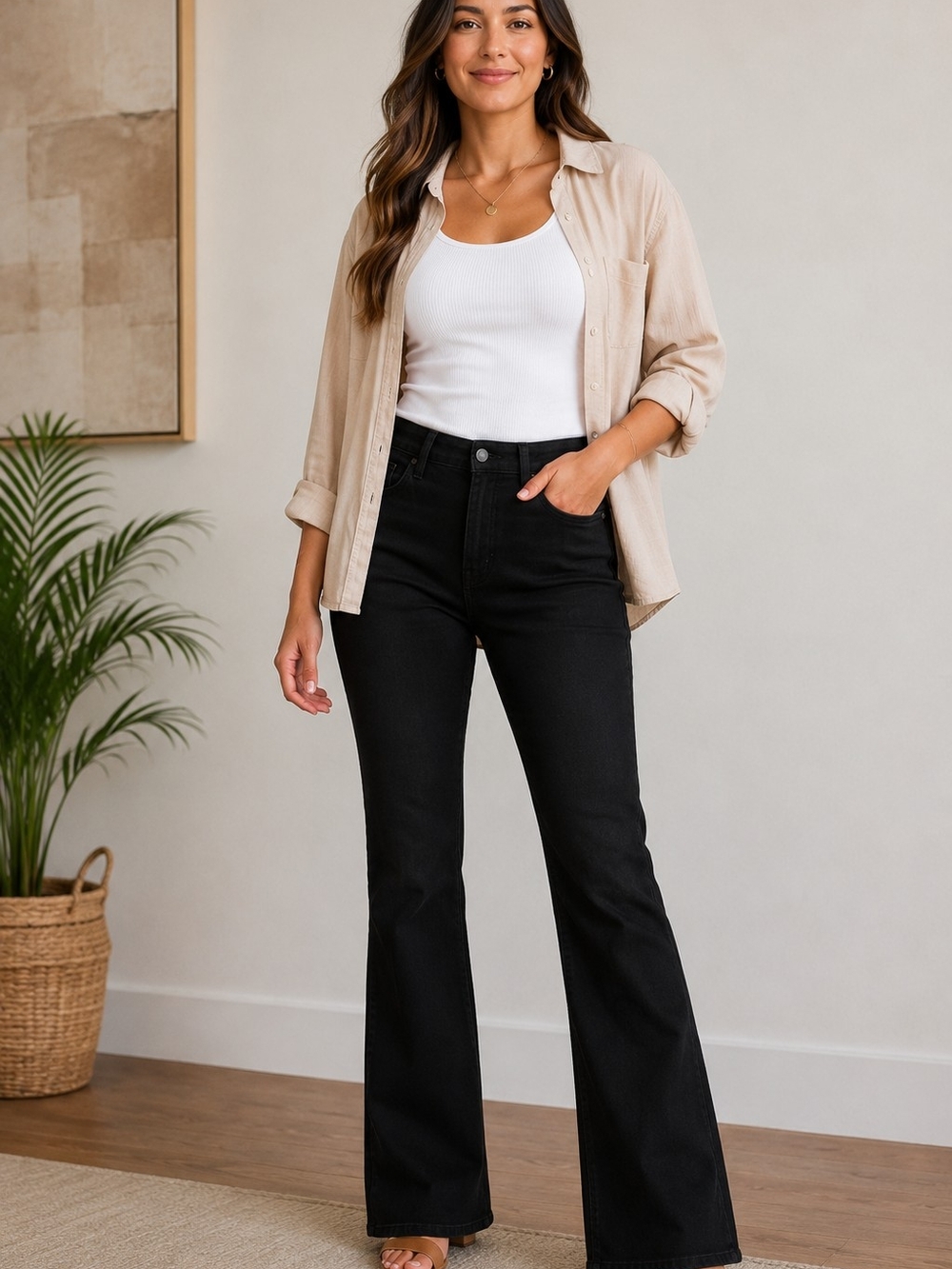 Old Navy Black Jeans – High-Rise Flare Leg Size 10 / WAIST 16